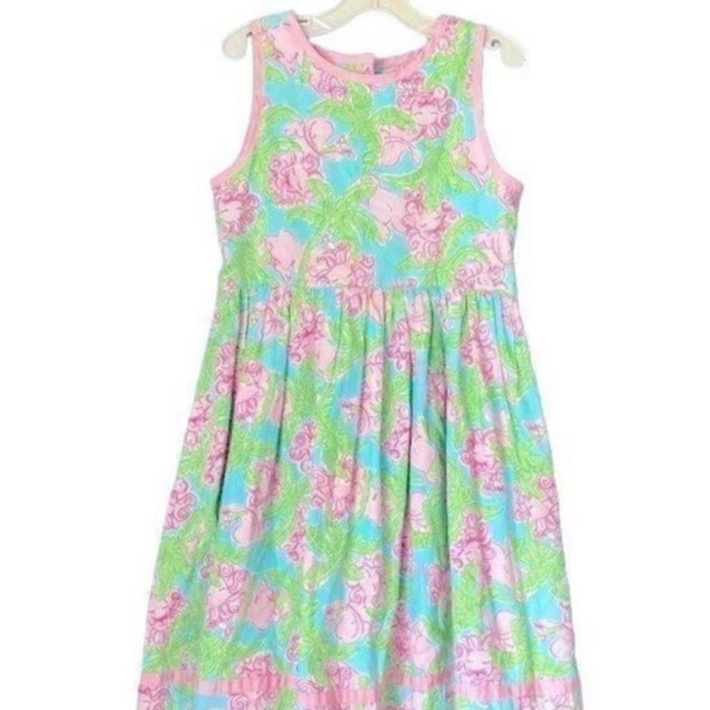 Lilly Pulitzer Pink Blue Green Floral Tank Dress